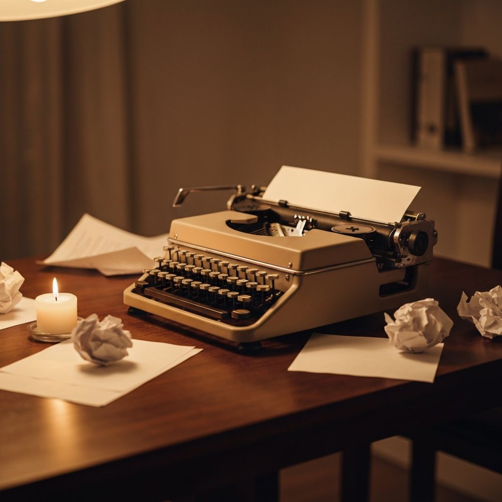 Vintage typewriter in an elegant writing studio